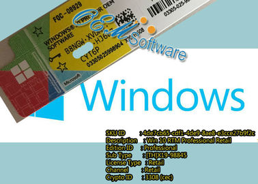 Ключ продукта Genunie Windows 10 пакета OEM Майкрософта Win10 Pro 64 сдержанных Pro