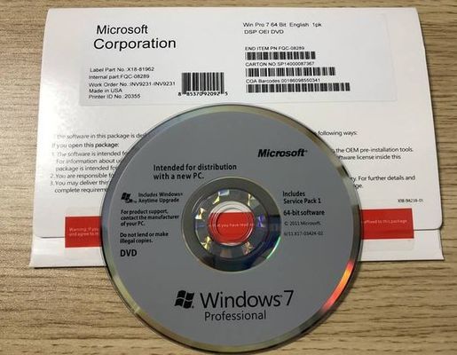 Ноутбук ПК загерметизировал коробку COA Windows 7 пакета Dvd профессиональную